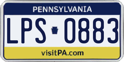 PA license plate LPS0883
