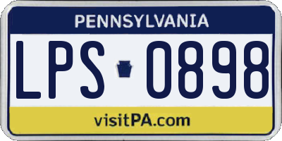 PA license plate LPS0898