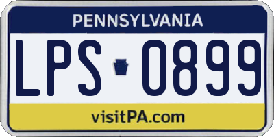 PA license plate LPS0899