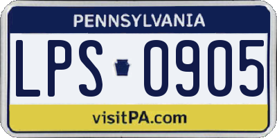 PA license plate LPS0905