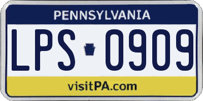 PA license plate LPS0909