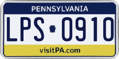 PA license plate LPS0910