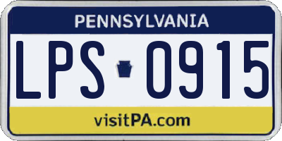 PA license plate LPS0915