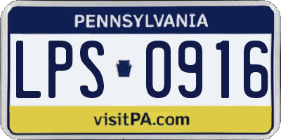 PA license plate LPS0916