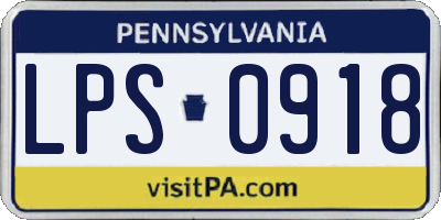 PA license plate LPS0918