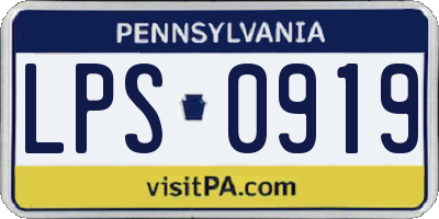 PA license plate LPS0919