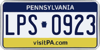 PA license plate LPS0923