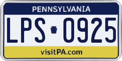 PA license plate LPS0925