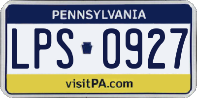 PA license plate LPS0927