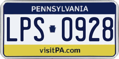 PA license plate LPS0928