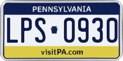 PA license plate LPS0930