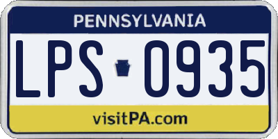 PA license plate LPS0935