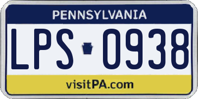 PA license plate LPS0938