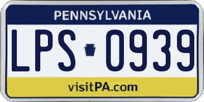 PA license plate LPS0939