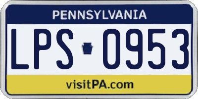 PA license plate LPS0953