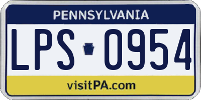 PA license plate LPS0954