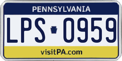 PA license plate LPS0959