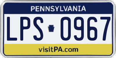 PA license plate LPS0967