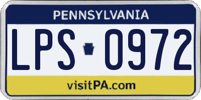 PA license plate LPS0972