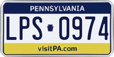 PA license plate LPS0974
