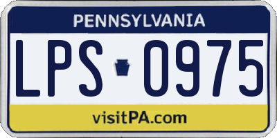 PA license plate LPS0975