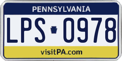 PA license plate LPS0978