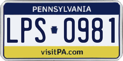 PA license plate LPS0981