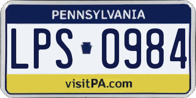 PA license plate LPS0984