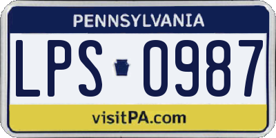 PA license plate LPS0987