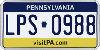 PA license plate LPS0988