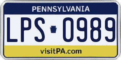 PA license plate LPS0989