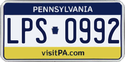 PA license plate LPS0992