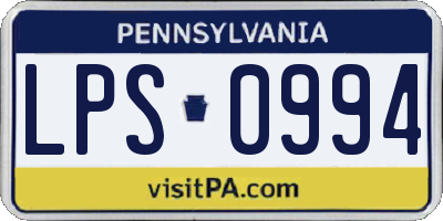 PA license plate LPS0994
