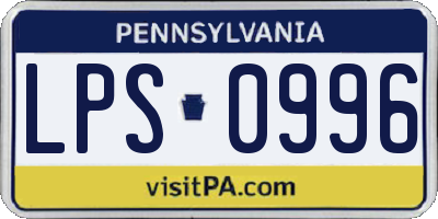 PA license plate LPS0996