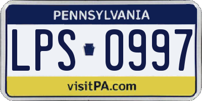 PA license plate LPS0997