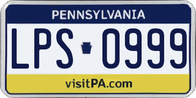 PA license plate LPS0999