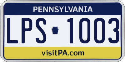 PA license plate LPS1003