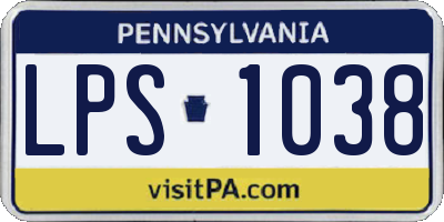 PA license plate LPS1038