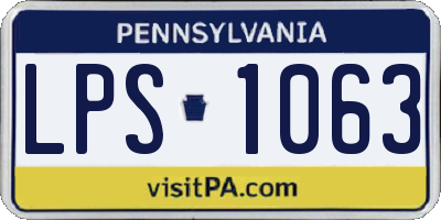 PA license plate LPS1063