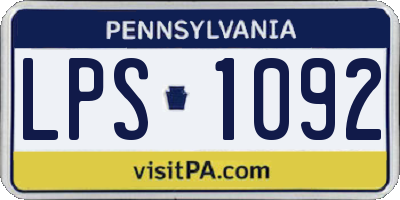 PA license plate LPS1092