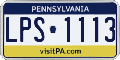 PA license plate LPS1113