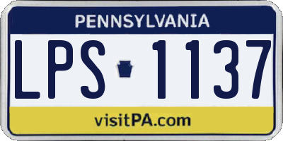 PA license plate LPS1137