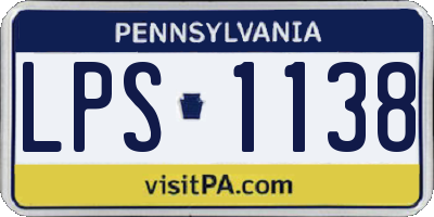 PA license plate LPS1138