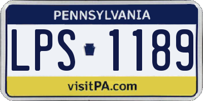 PA license plate LPS1189