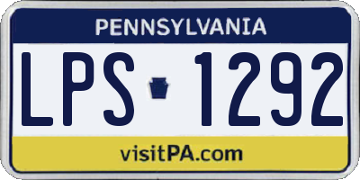PA license plate LPS1292