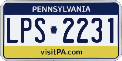 PA license plate LPS2231