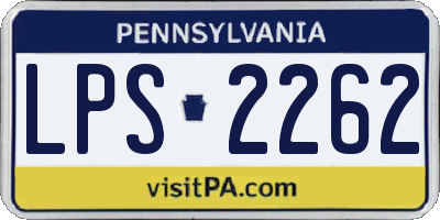 PA license plate LPS2262