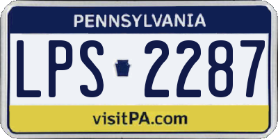PA license plate LPS2287
