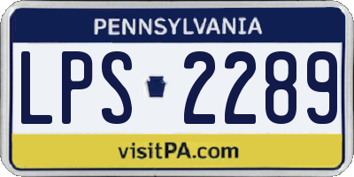 PA license plate LPS2289