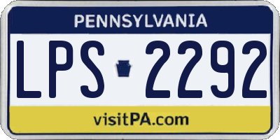 PA license plate LPS2292